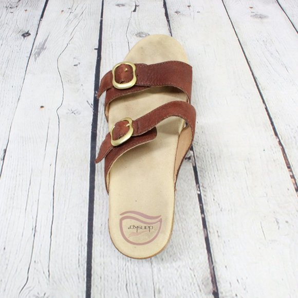 DANSKO Slip On Two Strap Wedge Sandal Size 38 / 8 - Picture 6 of 9